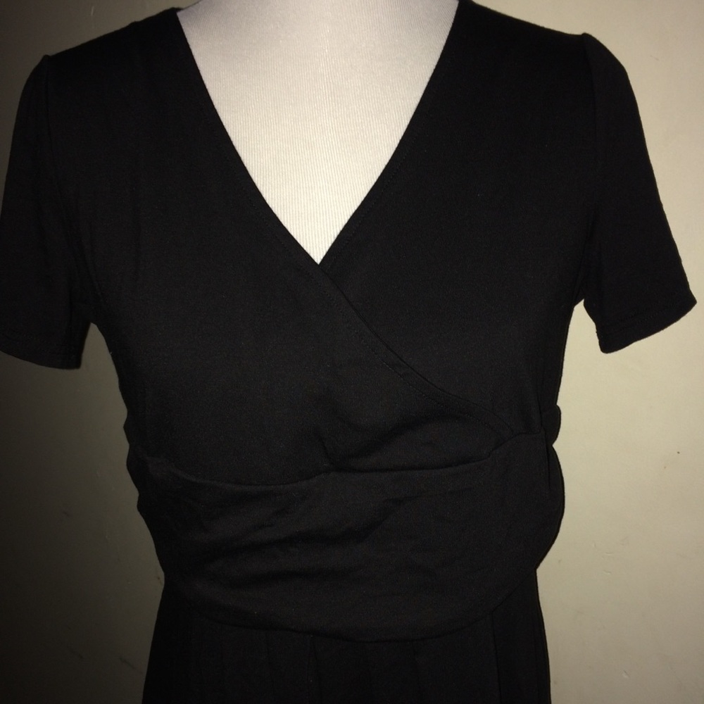 Amika Fashion XXL Black cobalt v-neck Dress